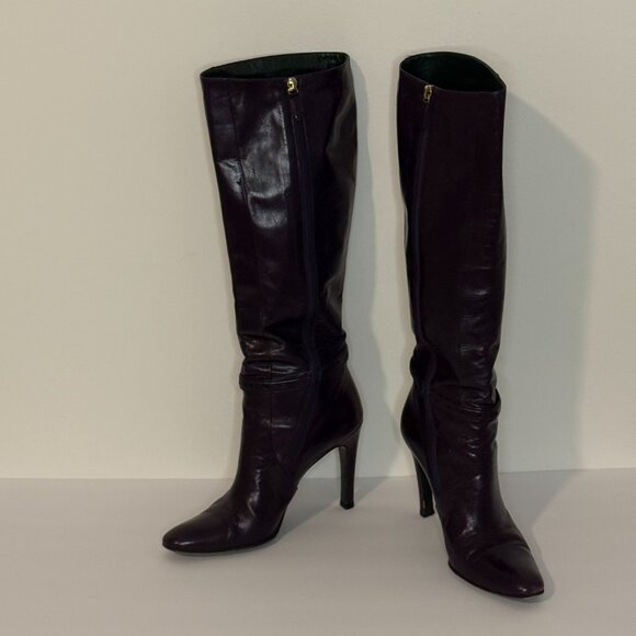 Gucci Luscious Purple Leather Boots Size 7.5 B - Picture 2 of 15